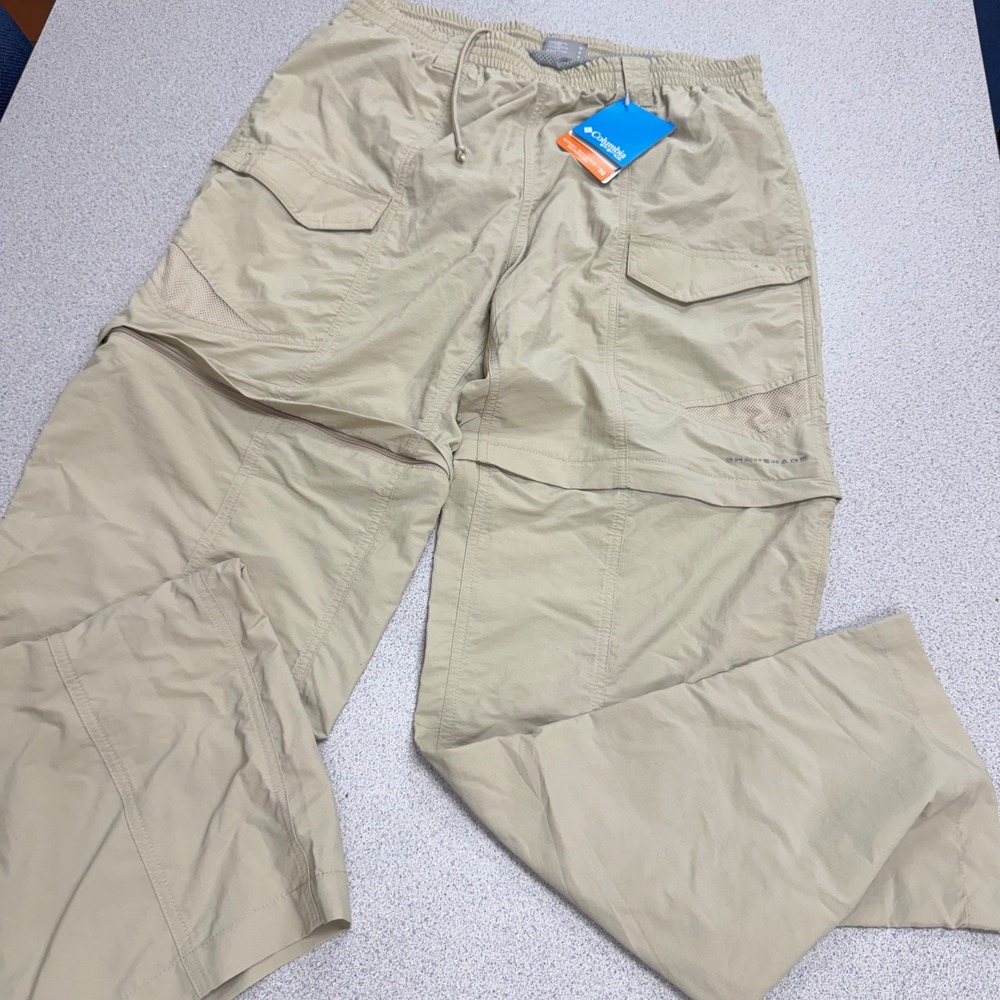 Columbia PFG Aruba IV Convertible Cargo Pants Mens Medium 32 Fossil Tan FM8076